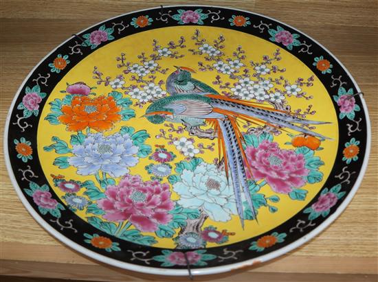 A Japanese yellow ground charger, c.1900 diameter 47cm